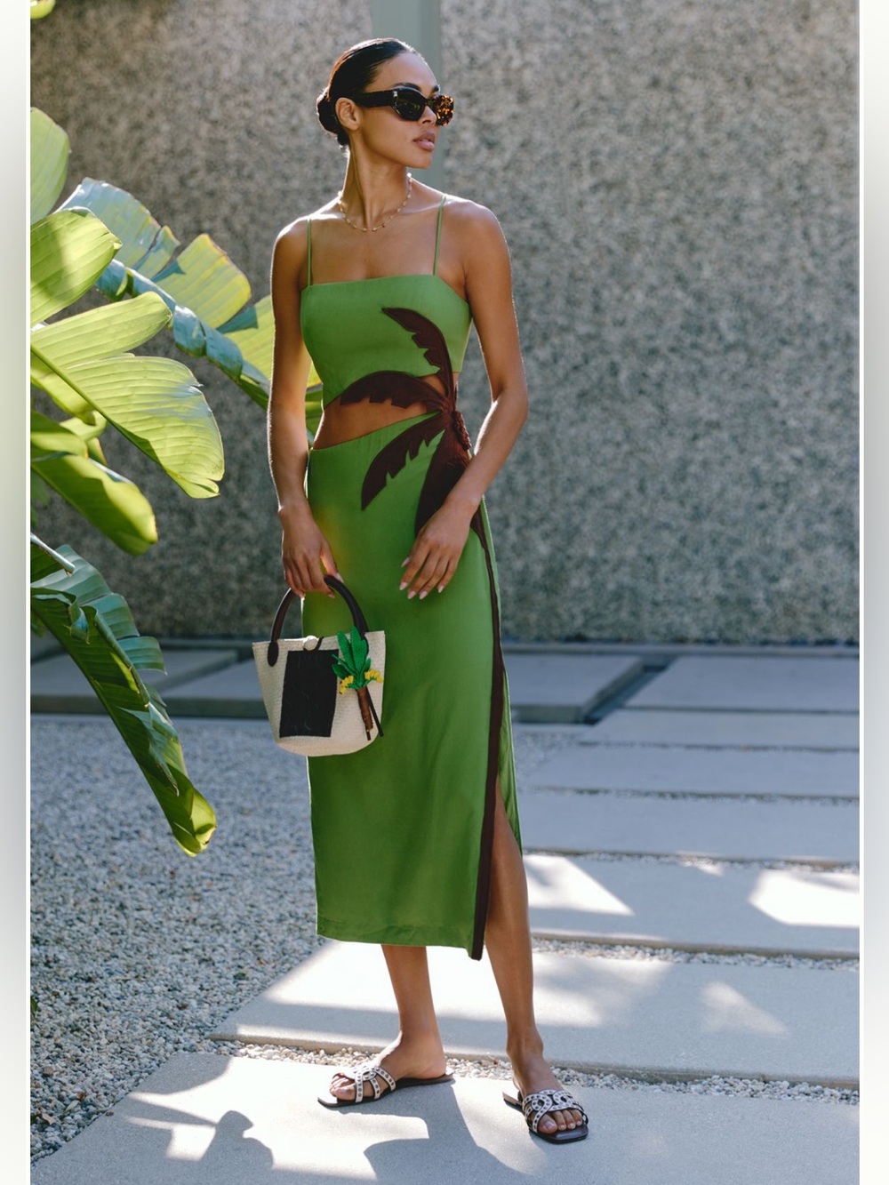 Farm Rio Palm Tree Midi Dress NWT Anthro $348 - Picture 4 of 15
